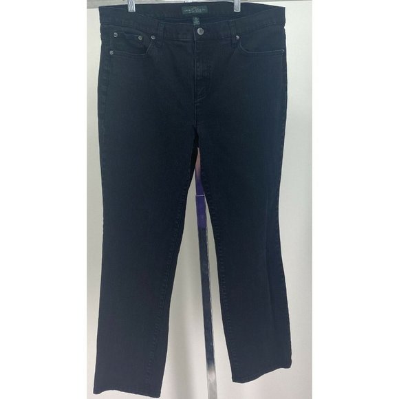 LAUREN RALPH LAUREN BLACK CLASSIC STRAIGHT WOMEN'S JEANS PANTS SIZE:16 - Picture 6 of 8